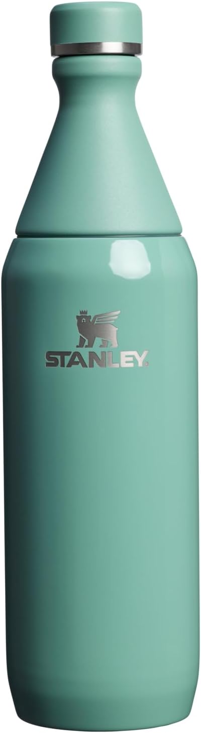 STANLEY All Day Slim Bottle 20 oz | Twist On Lid with Leakproof Seal | Slim Design for Travel & Gym | Insulated Stainless Steel | BPA-Free | Spring Green Gloss