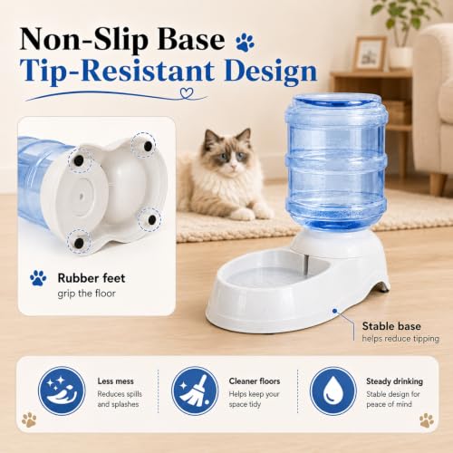 Pet Water Dispenser Station for Large Dogs and Cats