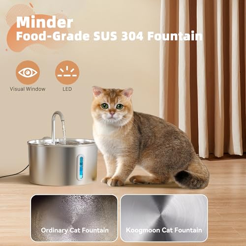 74oz Cat Water Fountain Stainless Steel for Drinking