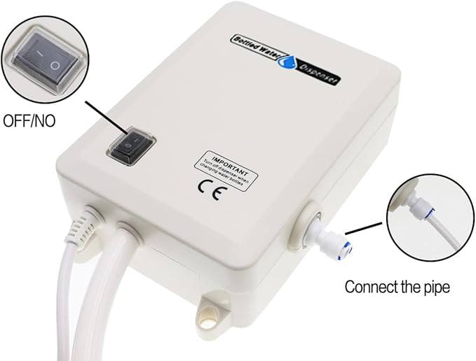 Bottled Drinking Water Pump System Single-Tube Power 25W, Bottled Water Dispensing 2L Flow Electric Water Pump for 5 Gallon Bottle Water for Coffee,Refrigerators,Ice Maker,Faucet