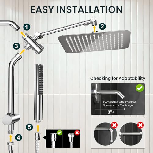 10" Luxurious Rain Shower Head with Handheld