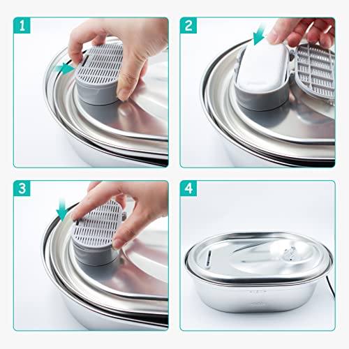 Cat Water Fountain Filters for Stainless Steel 67oz (17 Count)