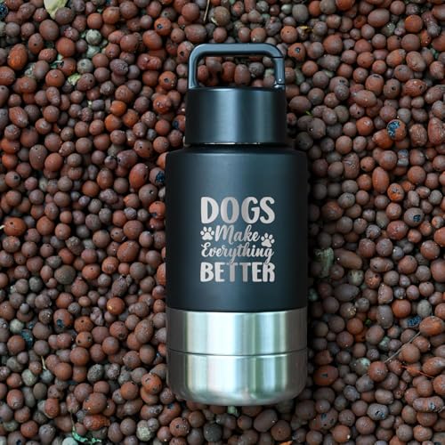 Insulated Dog Travel Water Bottle With Detachable Bowls