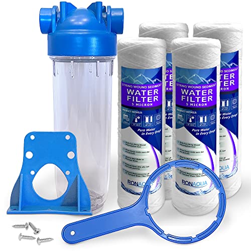 10 Inches European Design Transparent Standard Whole House Water Filter System with Presser Relief Valve