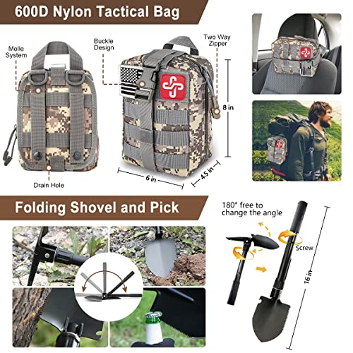 238Pcs Emergency Survival Kit and First Aid Kit