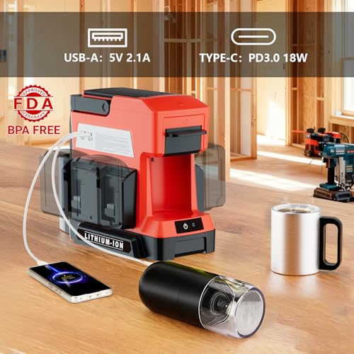 Cordless Coffee Maker for Milwaukee 18V Battery