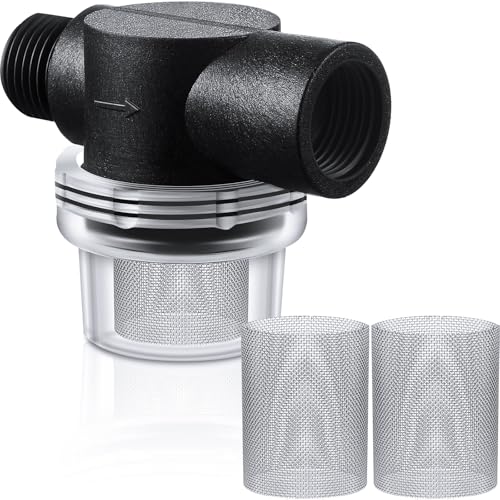 3 Pcs Water Pump Strainer Filter Set Include Twist on Pipe Filter and Extra 50 Mesh Stainless Steel Screen (3 Count)