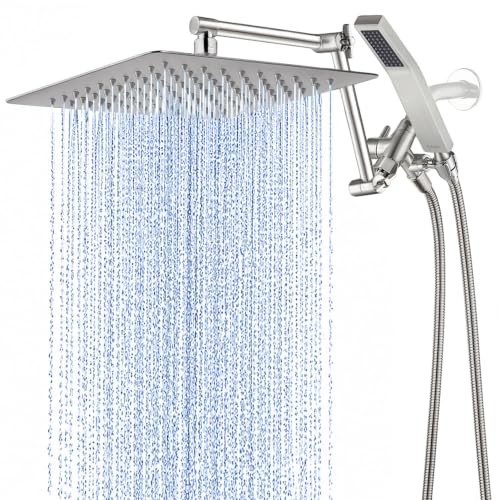 All Metal 12 Inches Rainfall Shower Head with Handheld Combo