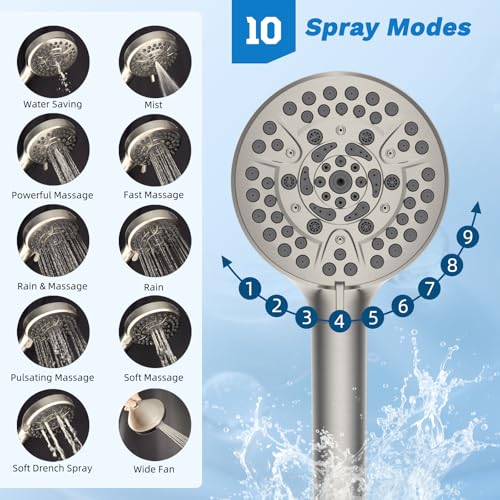 10" Dual Filtered 10" Rainfall Shower Head with Handheld 10