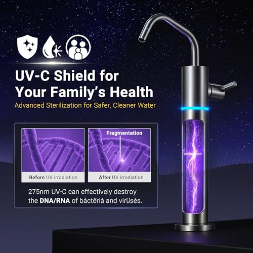 LED UV Drinking Water Faucet for RO & Under Sink Water Filter System