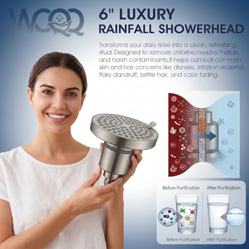 360 Degree Rotated Shower Head Brushed Nickel＆ Filter COMBO ! Anti