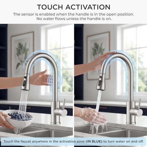 Touch Activated Kitchen Faucets Pull Down Sprayer