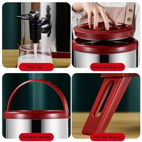 Hot and Cold Water Dispenser with Faucet Portable Insulated Beverage Kettle 8L