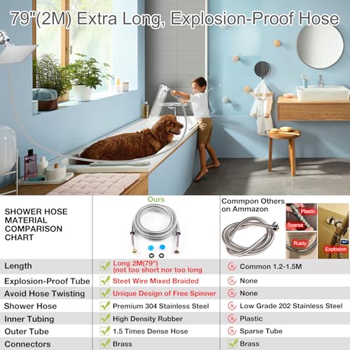 10" Dual Filtered Shower Head Showerhead Handheld Sprayer 20 Stage Water Filter Diverter 79" Hose Combo