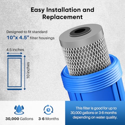 10" x 4.5" Whole House Carbon Water Filter Combo Pack (3 Count)