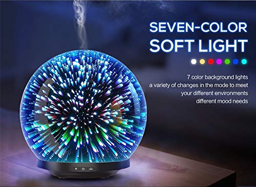 Essential Oil Diffuser Arise 200ml Colorful LED 3d light effect Glass Diffuser – Cool Mist