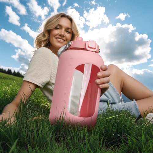 100 oz Glass Water Bottle with Straw
