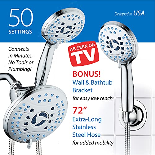 AquaCare 50 mode High Pressure 7 inch Shower Head Combo w
