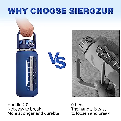 52 oz Glass Water Bottle with 2