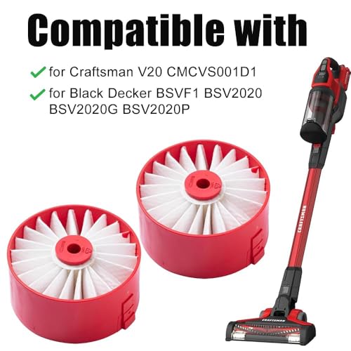 HEPA Filters Replacement for Craftsman V20 Cordless Stick Vacuum CMCVS001D1 (2 Count)