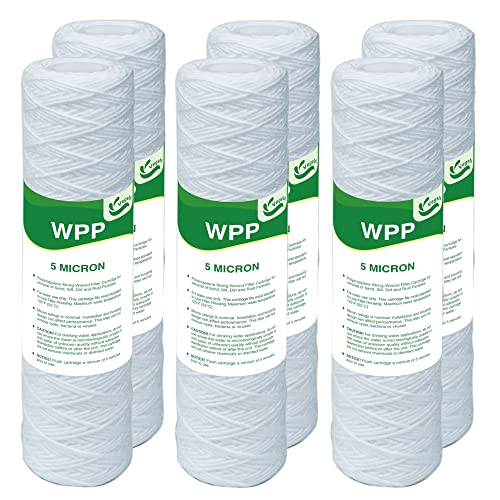 5 Micron String Wound Whole House Water Filter 10" x 2.5" (6 Count)