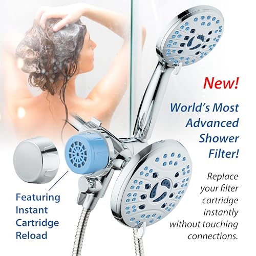 Combo Shower Head Water Filter with Built