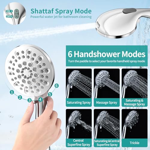 Chrome Filtered Rainfall Shower Head with Handheld