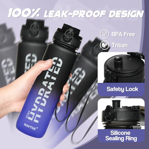 Water Bottle 32 oz Motivational Time Marker Tritan Bottle