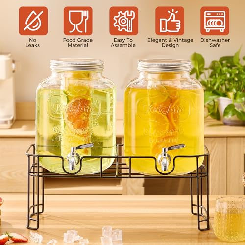 1.5 Gallon Glass Drink Dispensers for Parties