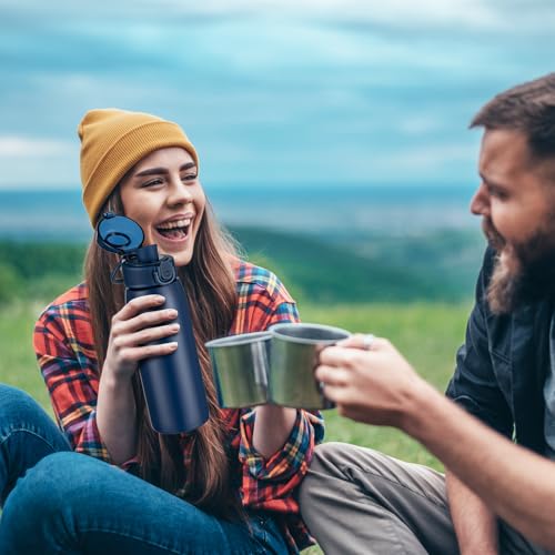 Insulated Water Bottle 18 oz with Dustproof Lid