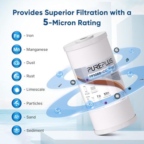 10" x 4.5" Whole House Iron Reducing Sediment Filter Compound for Well (3 Count)