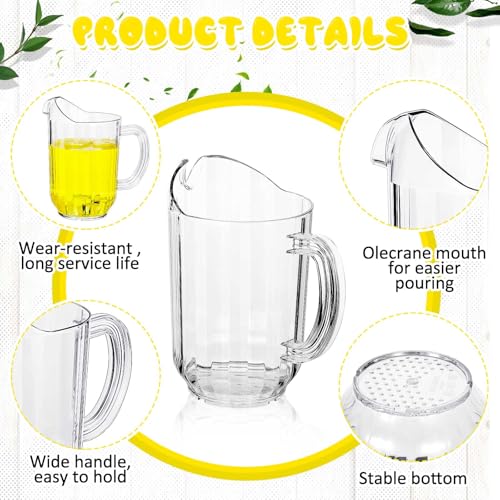 Tessco 36 Pcs Plastic Pitchers 60 Oz Clear Water Beer Jug Large (36 Count)