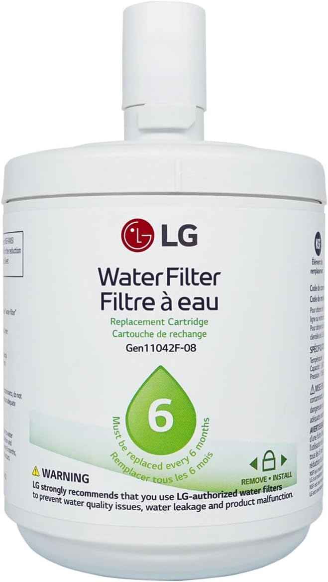LG LT500P - 6 Month / 500 Gallon Capacity Replacement Refrigerator Water Filter (NSF42 ADQ72910911 , White