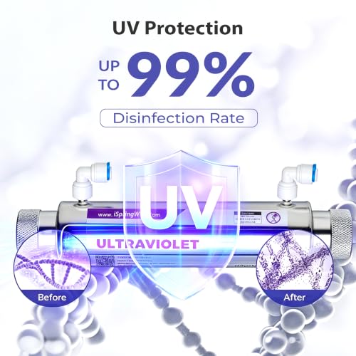 RCC7UV, NSF/ANSI 58 & 372 Certified, 6-Stage Reverse Osmosis Water Filter with UV, Reduces PFAS and Chlorine, Improves Taste, Patented Top-Mounted Faucet for Easy Installation, BPA Free