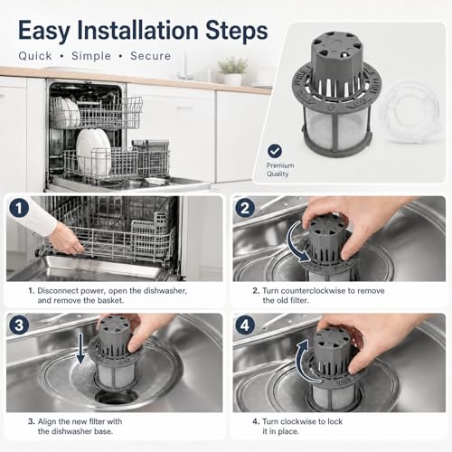 WD49X24057 Dishwasher Ultra Fine Filter Kit Compatible with GE Hotpoint