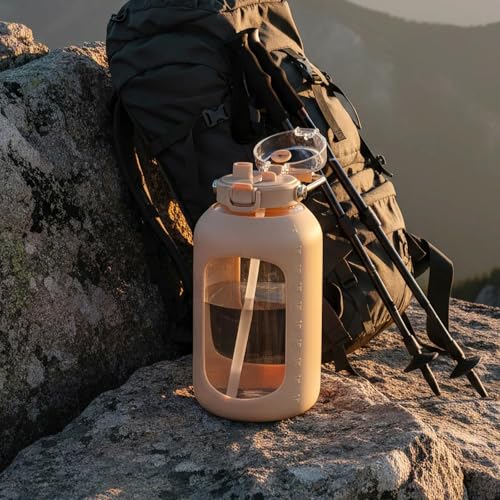 100 oz Glass Water Bottle with Straw