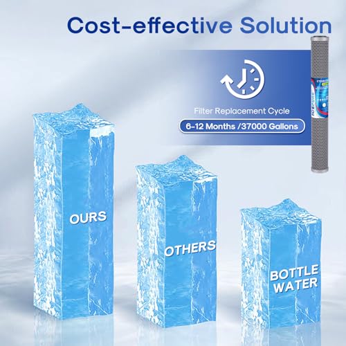 20" x 2.5" Whole House Water Filter Upgraded Coconut Shell Activated Carbon Filter (2 Count)