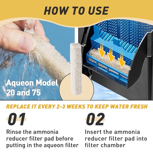 30 Count Ammonia Reducer Filter Pads for Aqueon