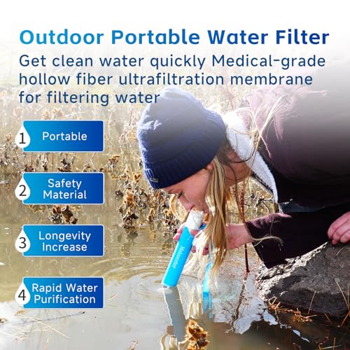 0.1 Micron Water Filter Straw for Camping