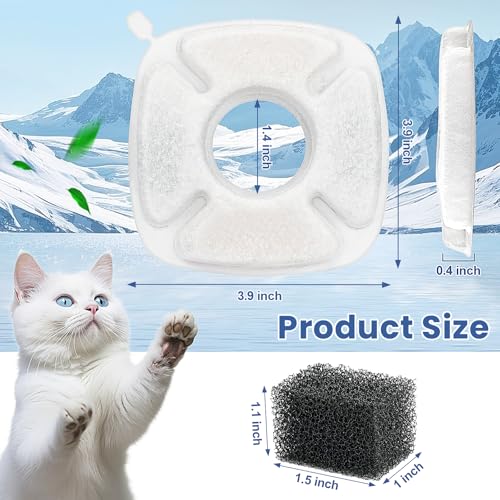 28 Pcs Cat Pet Water Fountain Filters (28 Count)