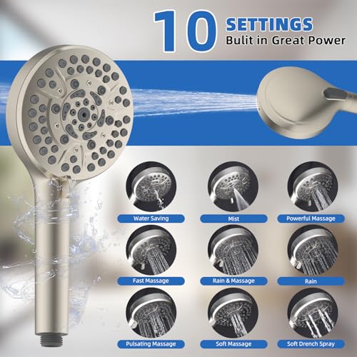 10" Metal Rainfall Shower Head with 10