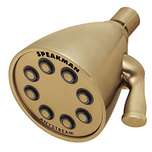 S-2251-BBZ Signature Icon Anystream High Pressure Adjustable Solid Brass Shower Head, Brushed Bronze