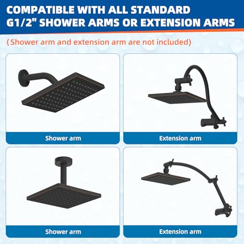 cUPC Certified Thick Metal 6'' Rain Shower Head