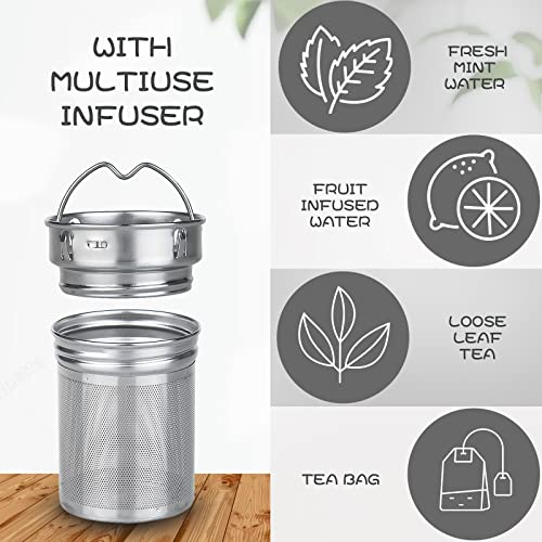 32oz Borosilicate Glass Water Bottle with Tea Infuser