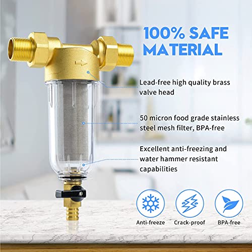 50 Micron Spin Down Sediment Filter for Whole House and Well Water