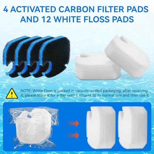 16 Pack Aquarium Canister Filter Pads Compatible with AMOSIJOY and PONDFORSE 172 (16 Count)