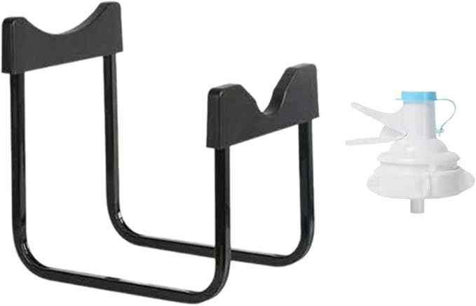 MagiDeal Bottle Jug Rack Barreled Water Rack Reusable Accs Drink Iron Bottle Jug Stand Water Jug Bracket for Outdoor Travel Countertop, Height 29CM black