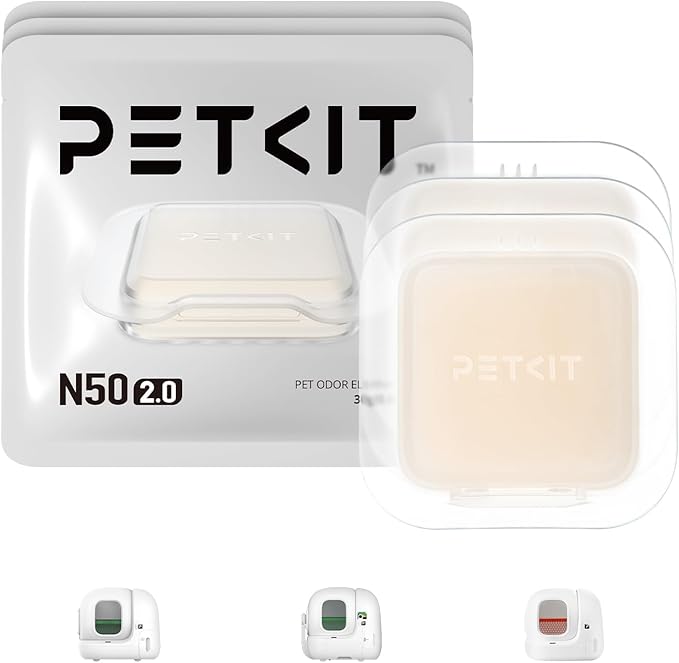 PETKIT N50 Odor Eliminator 2.0 Exclusive for PuraMax and PuraMax 2 Self-Cleaning Cat Litter Box, Automatic Cat Toilet Box Smell Control Remover (Pack of 3) - AquaVibe