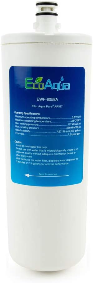 EcoAqua Replacement for Aqua-Pure AP517 Filter, 3-Pack