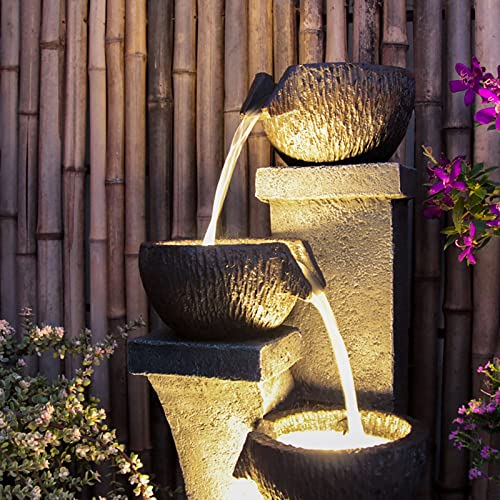 Outdoor Garden Water Fountain 4 Tiers 37.4" H Cascading Fountains